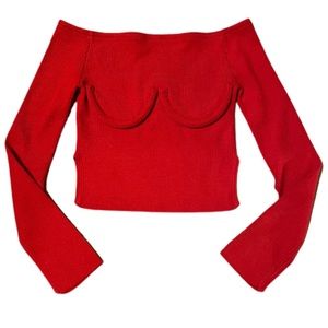 Orseund Iris red off shoulder shirt